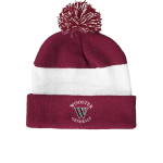 products beanies burgundy winter embroidered pom pom